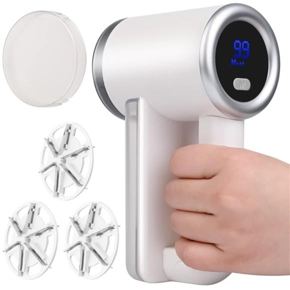 Rechargeable Fabric Shaver, Electric Commercial Lint Remover with LED Display